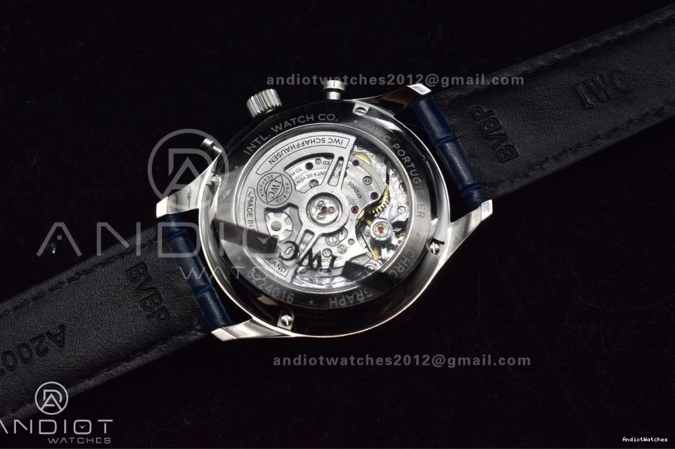 SmartChoice IW371620 White Blue A Blue Edition 1:1 ZF Portuguese Leather Dial on Chrono 1019 Strap Best 1224